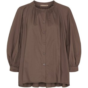 Marta Du Chateau - MdcJoelle Skjorte m. rynkedetaljer Brun Onesize