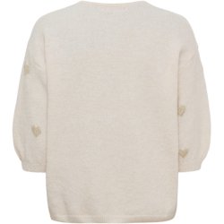 Marta Du Chateau - MdcParisa Strikcardigan m. hjerter Beige