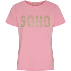 Marta Du Chateau - MdcHerdis T-Shirt "SOHO" Rosa Barbie/Beige
