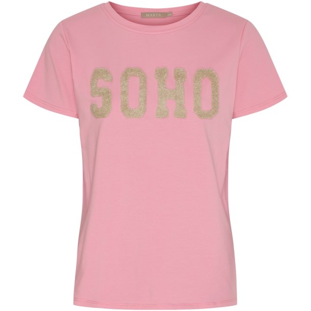 Marta Du Chateau - MdcHerdis T-Shirt "SOHO" Rosa Barbie/Beige