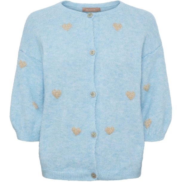 Marta Du Chateau - MdcParisa Strikcardigan m. hjerter Lysebl�