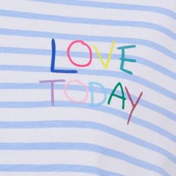 Marta Du Chateau - MdcFiora T-Shirt m. striber og tryk Bl�.