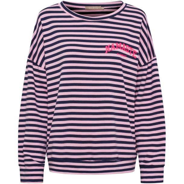 Marta Du Chateau - MdcIsabeau Bluse m. striber "Namaste" Pink Flere strs.