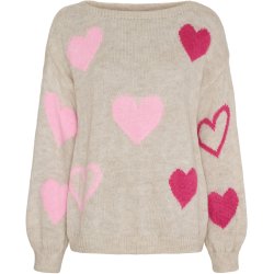 Marta Du Chateau - MdcAmarante Strik m. hjerter Beige/Pink/Amerena 