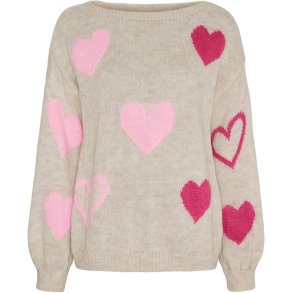 Marta Du Chateau - MdcAmarante Strik m. hjerter Beige/Pink/Amerena 