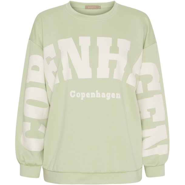 Marta Du Chateau - MdcHibiscus Sweatshirt Gr�n/Offwhite