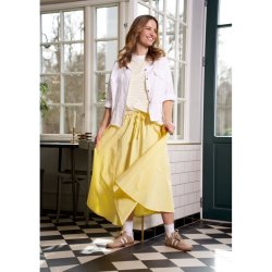 Marta Du Chateau - MdcFiora T-Shirt m. striber og tryk Gul Flere strs.