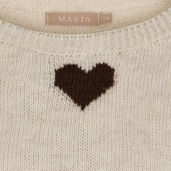 Marta Du Chateau - MdcClover Strik m. hjerteprint Beige