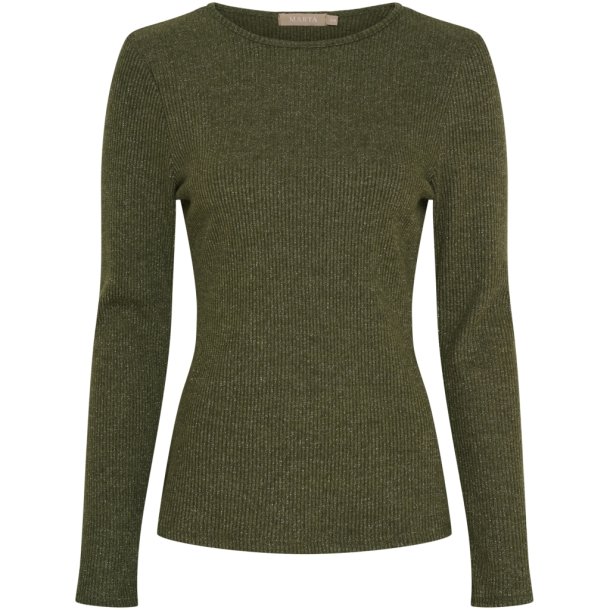 MDC -  MdcLunara Lang�rmet Bluse Oliven Flere strs. 42% viskose, 30% polyester, 20% nylon, 8% lurex