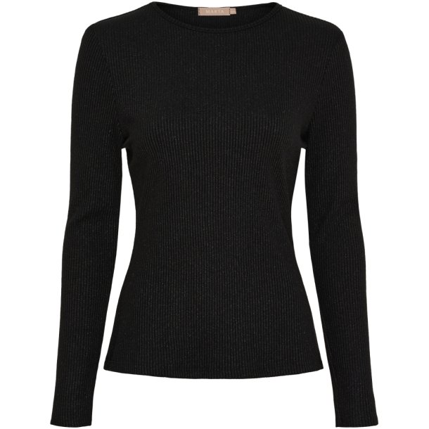 MDC -  MdcLunara Lang�rmet Bluse Sort Flere strs. 42% viskose, 30% polyester, 20% nylon, 8% lurex