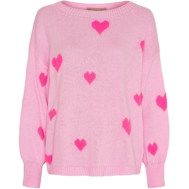 Marta Du Chateau - MdcClover Strik m. hjerteprint Pink
