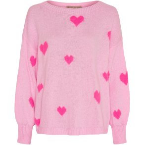 Marta Du Chateau - MdcClover Strik m. hjerteprint Pink