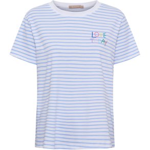 Marta Du Chateau - MdcFiora T-Shirt m. striber og tryk Bl�.