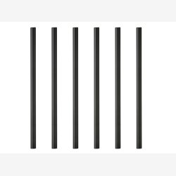 Lyngby Glas - Glas sugerr sort st. m/6stk. L: 14,5cm