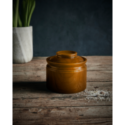 Nicolas Vah - Saltkrukke m/lg Mokka Stentj H: 7.8 cm. D: 10.5 cm.