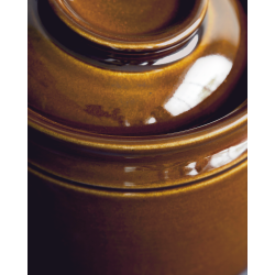 Nicolas Vah - Saltkrukke m/lg Mokka Stentj H: 7.8 cm. D: 10.5 cm.