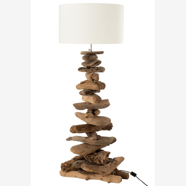 J-Line - Lampe + Skygge Drivt�mmer Natur/Hvid