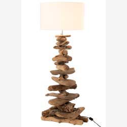 J-Line - Lampe + Skygge Drivt�mmer Natur/Hvid
