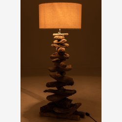 J-Line - Lampe + Skygge Drivt�mmer Natur/Hvid