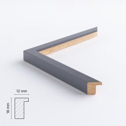 By ADJ - Fotoramme i rustikt tr Mrkegr 12 mm. 21x29,7 cm. A4