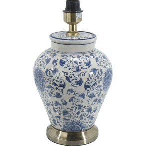 PR HOME - Fang Hong Lampefod, Hvid/Bl, 38cm.