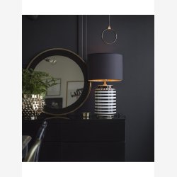 PR HOME - Gatsby lampefod, sort/hvid, 43 cm