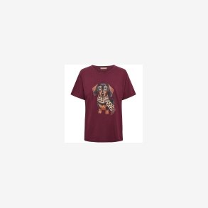 Marta Du Chateau - MdcInge Tee - Bordeaux T-shirt m. Hundeprint