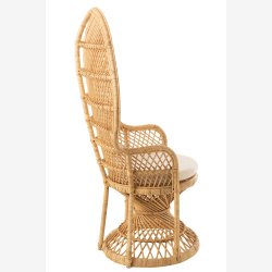 J-Line - Pfuglestol i rattan flet inkl. hynde