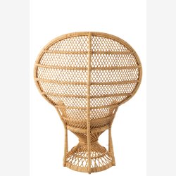 J-Line - Pfuglestol i rattan flet inkl. hynde