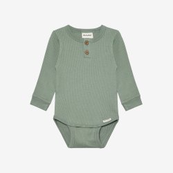 Minymo - Body Rib Gr�n - Lang�rmet i rib.