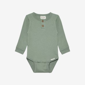 Minymo - Body Rib Gr�n - Lang�rmet i rib.