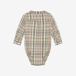 Minymo - Bodyskjorte - Lang�rmet med ternet print.