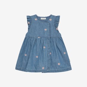 Minymo - Kjole Chambray - Kort�rmet m. broderi