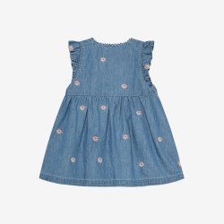 Minymo - Kjole Chambray - Kort�rmet m. broderi