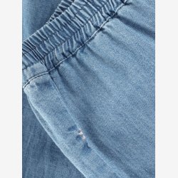 Minymo - Bukser Chambray m. Foring � denim-look med broderi