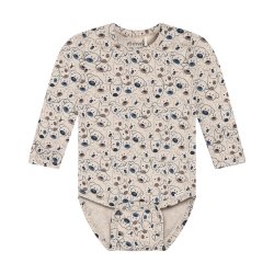 Minymo - Body m. Hundeprint -  Beige