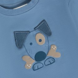 Minymo - Bluse m. Hunde Motiv - Bl� 
