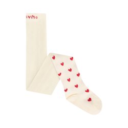 Minymo - Str�mper m. Hjerter - Creme Hvid