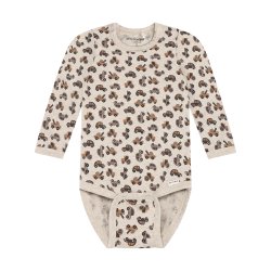Minymo - Body m. Bilprint - Lys Beige