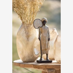 J-Line - Indisk figur st�ende polyresin beige/brun 40x16x10cm.