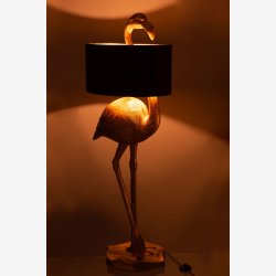 J-LINE - Gulvlampe Flamingo Guld/Sort 139x41x55cm Polyresin.