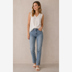 Ofelia - Rama 7/8 Bukser Denim Bl�