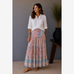 Marta Du Chateau - MdcPrincess Lang Nederdel Rosa print Onesize