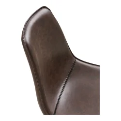 House Nordic - Monaco Kontorstol med drejefod, PU lder, mrkebrun, sorte ben