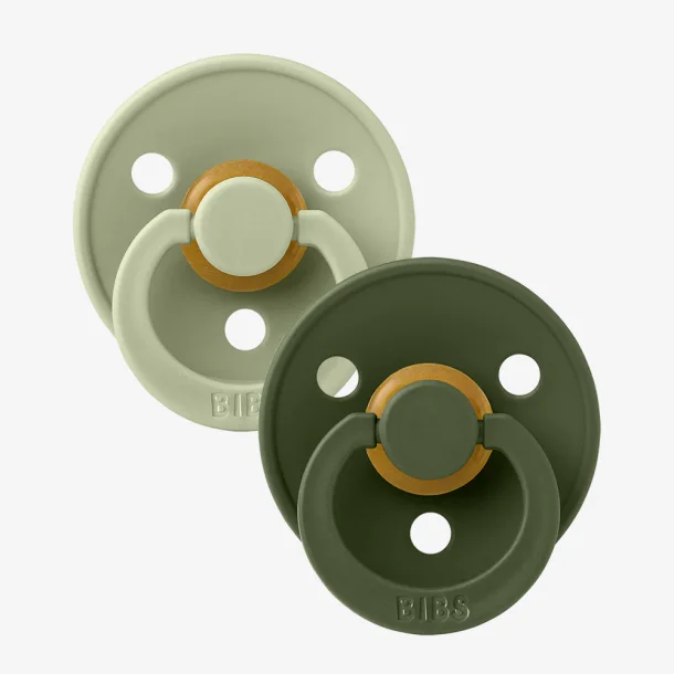 BIBS - Colour pacifier sut sage/ hunter green 2 pack size 2