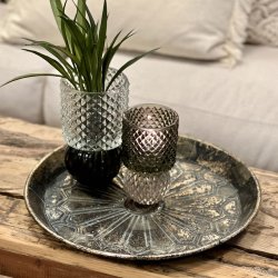 Speedtsberg - Dekorations fad m/prget mnster : 37 cm. Antik Grn