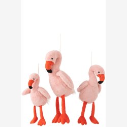 J-Line - Flamingo Krammedyr m. snor Pink/Orange 28x19,5x57cm.
