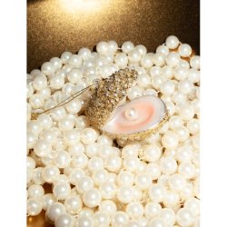 Vondels - Glaskugle ster Champagneglitter 7 cm