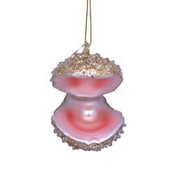 Vondels - Glaskugle ster Champagneglitter 7 cm