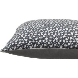 Svanefors - Pudebetrk 45x45cm. Linned/blomstret Velour/bomuld